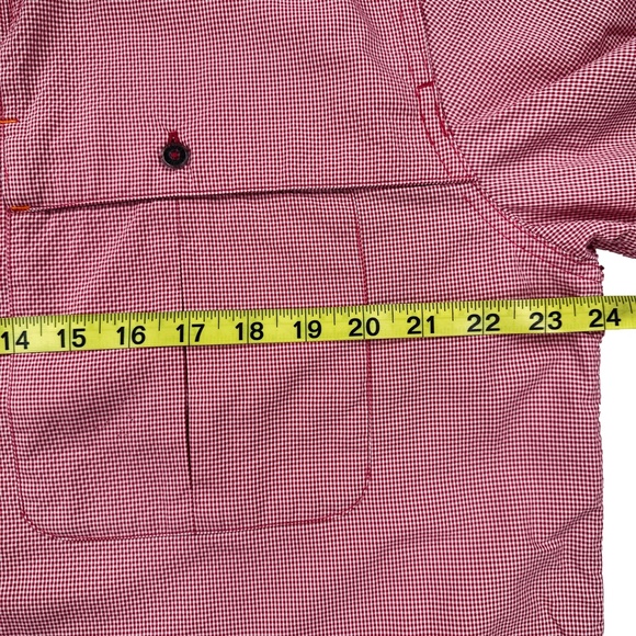 Red Plaid Orvis Mens Classic Button Down Long Sleeve Shirt * L - Picture 3 of 5